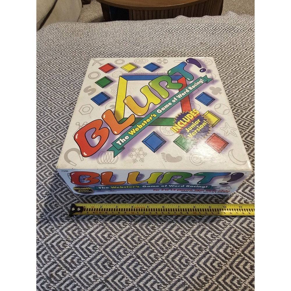 Vintage 1995 Blurt Board Game The Websters Game of Word Racing & Junior Version!